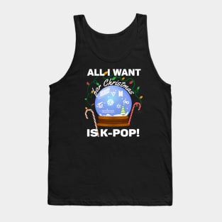 All I Want for Christmas is K-Pop on Black Tank Top